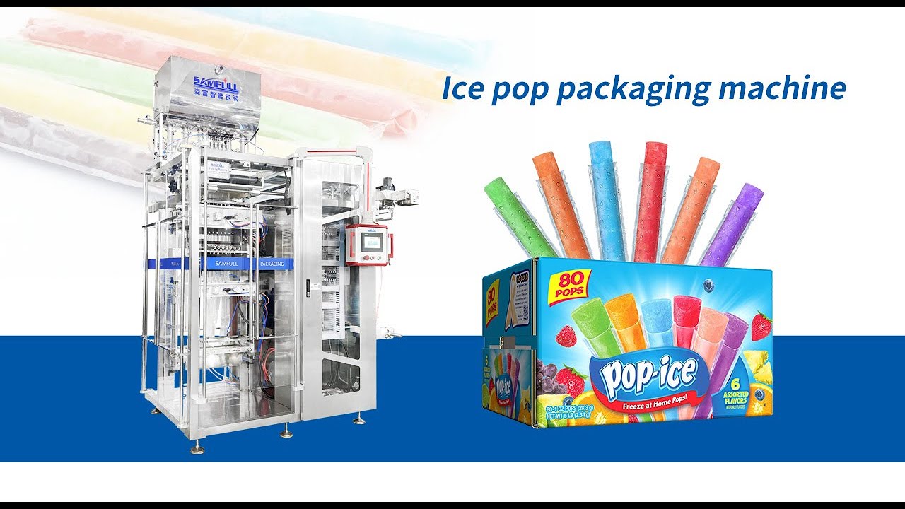 Samfull Eight flavors ice pop packaging counting and box packing machine