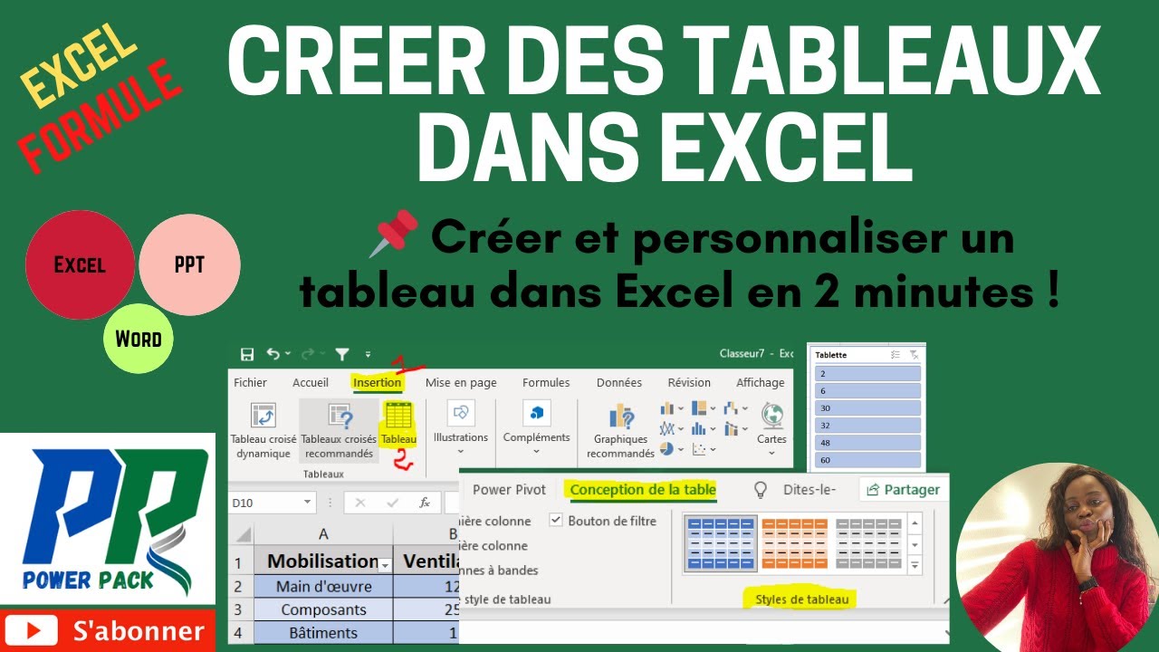 Excel : Créer et personnaliser un tableau dans Excel en 2 minutes !