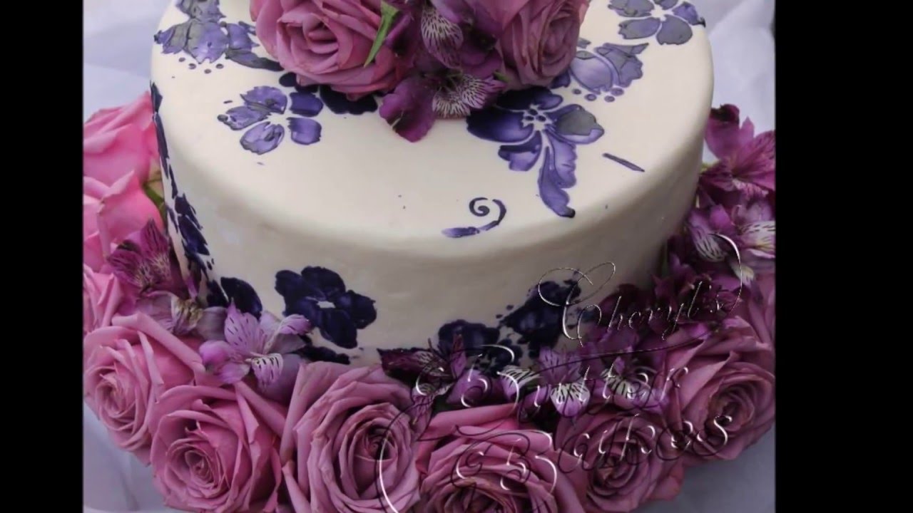PURPLE ROSE FONDANT CAKE SLIDESHOW