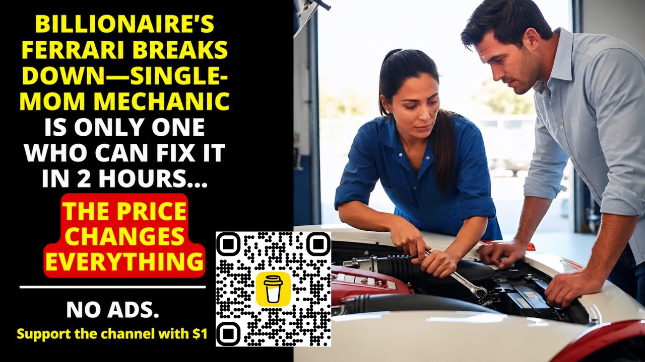 BILLIONAIRE’S FERRARI BREAKS DOWN—SINGLE-MOM MECHANIC IS ONLY ONE WHO CAN FIX IT IN 2 HOURS… PRICE