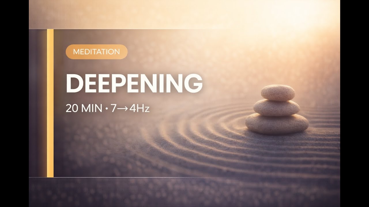 20-Min Meditation Deepening (7Hz→4Hz) | Quiet Mind Session