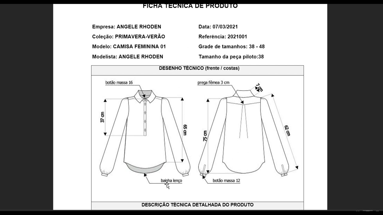 FICHA TÉCNICA DE PRODUTO - COMO PREENCHER?