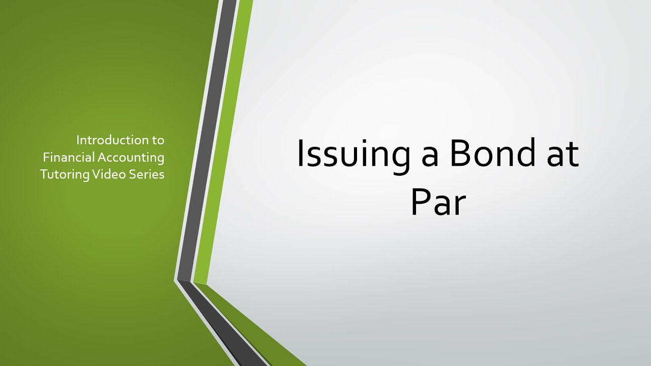 Issuing a Bond at Par
