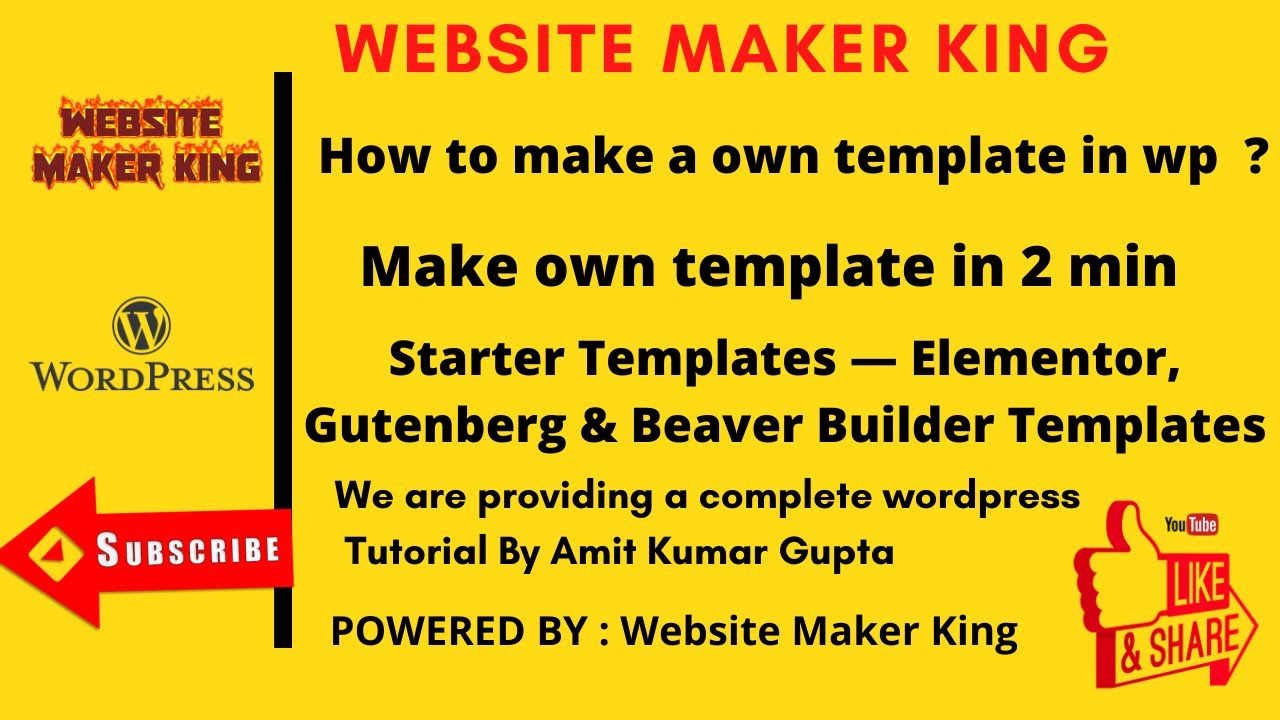 How to make Own template in WordPress in 2 minutes | Play with Elementor Plugin &Create Own template