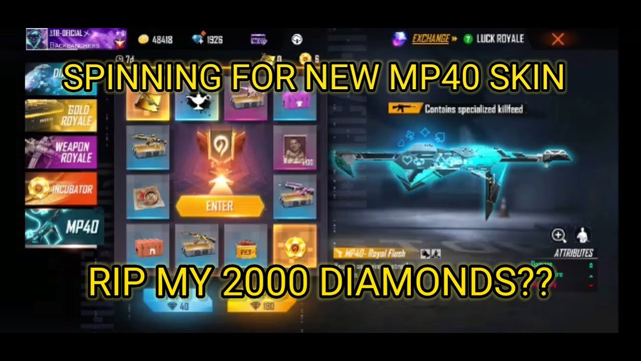 SPINNING FOR NEW ROYAL FLUSH MP40 RIP MY 100000 DIAMONDS??