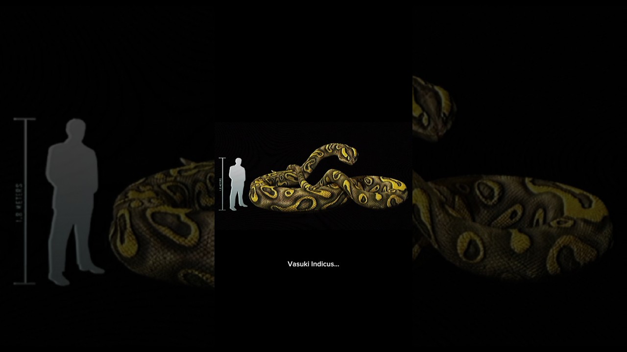 This snake was bigger than Titanoboa #prehistoric #snake #titanoboa #vasukiindicus #extinct #animals