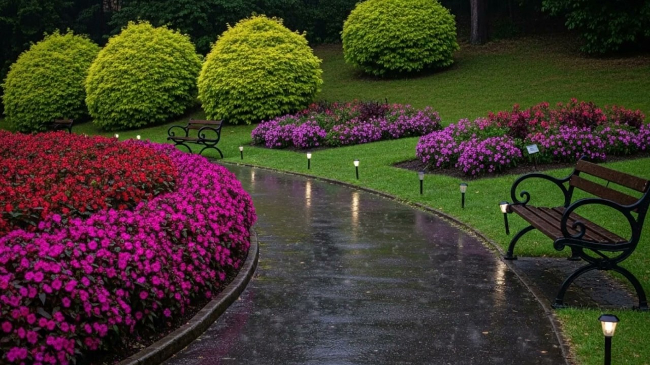 Rainy Garden Path Sounds 🌧️ Peaceful Rain Ambience for Deep Sleep, Relaxation & Stress Relief.