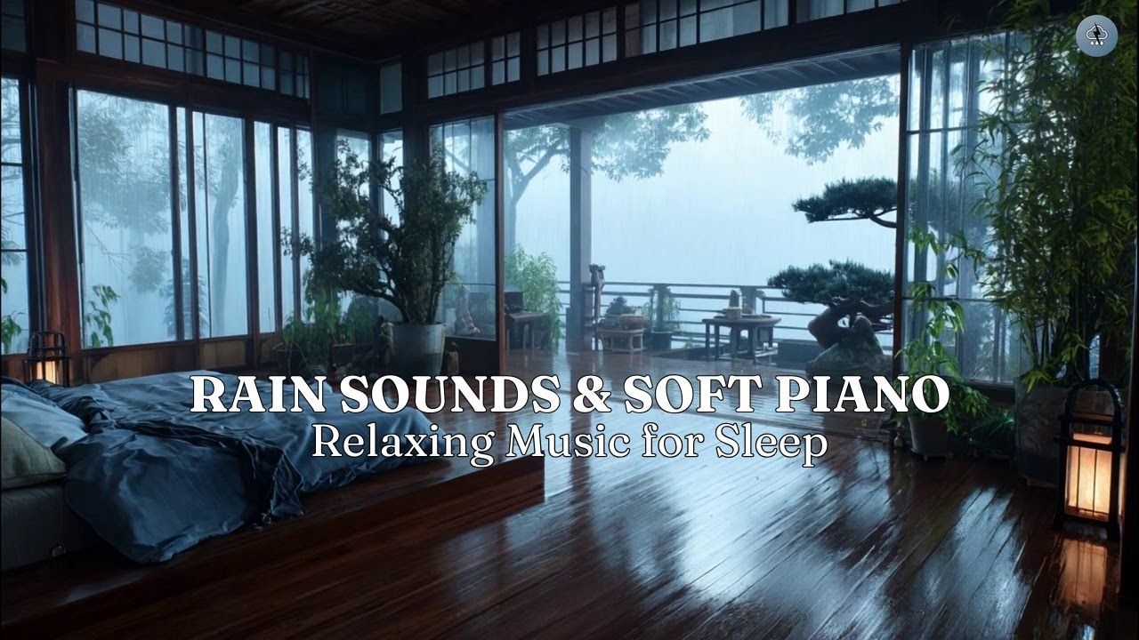 10 Hours of Rain Sounds with Calming Music for Sleeping 🎶 Gentle Piano + Soft Rain to Relieve Stress