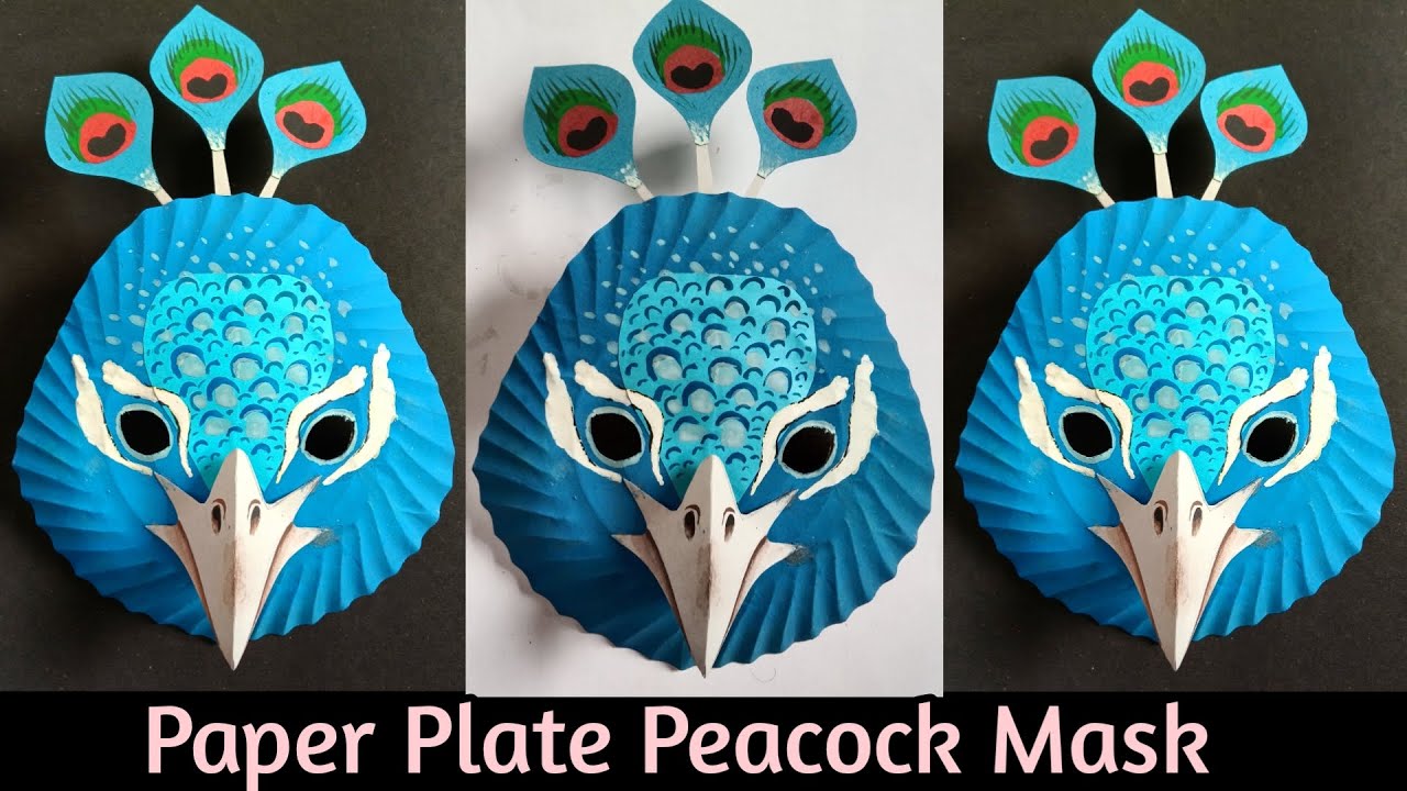 Peacock Mask Craft. Paper Plate Peacock Craft. Peacock Costume. Bird Mask. 
