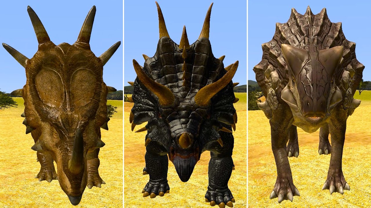 New Triceratops vs Ankylosaurus vs Styracosaurus vs All Dinosaurs