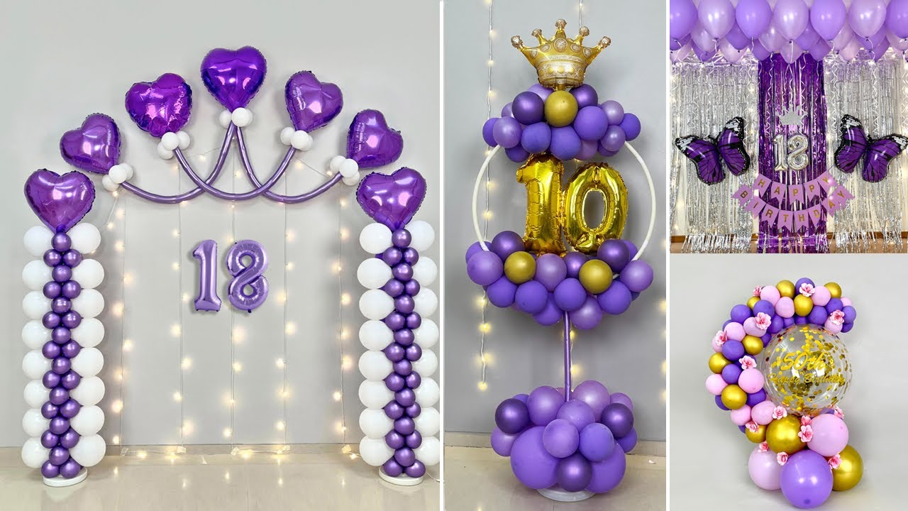 Purple Theme Balloon Decor Ideas at home