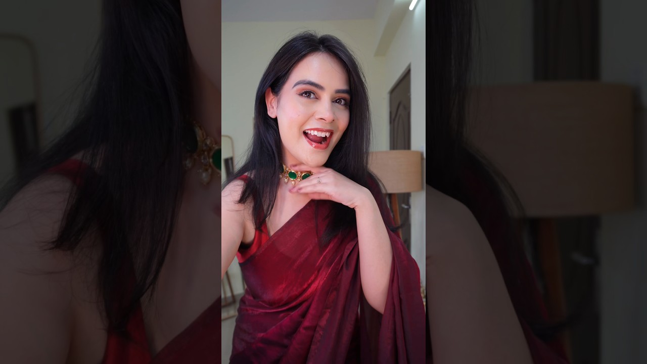 grwm in ready to wear saree #youtubeshorts #myntra #fypシ #grwm #readytowearsaree #makeup #shorts