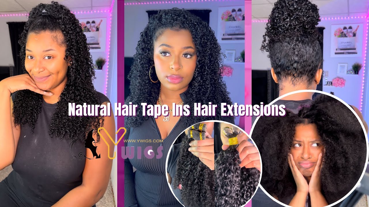 *DIY At Home  Naturally Curly tape ins ft.Ywigs