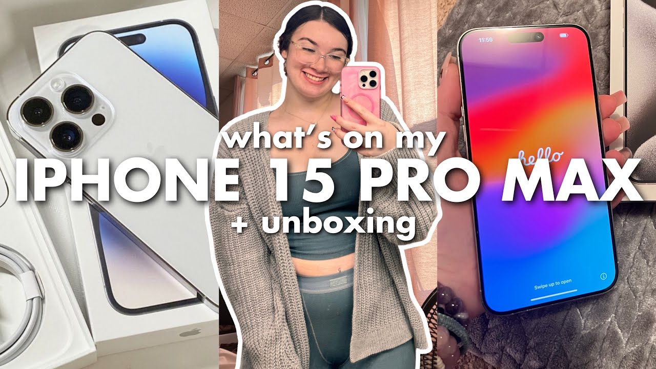 WHATS ON MY IPHONE 15 PRO MAX! | TITANIUM WHITE 🤍