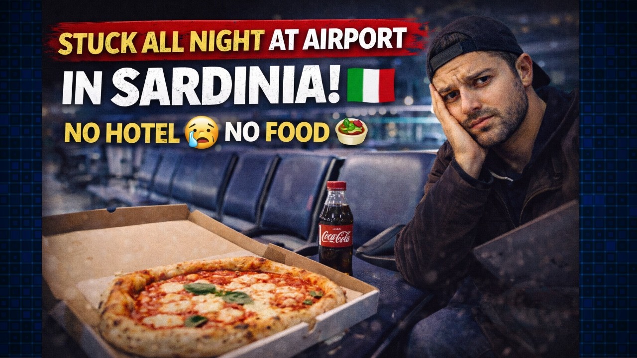 Stuck at Sardinia Airport All Night! 🇮🇹 No Food, No Hotel!