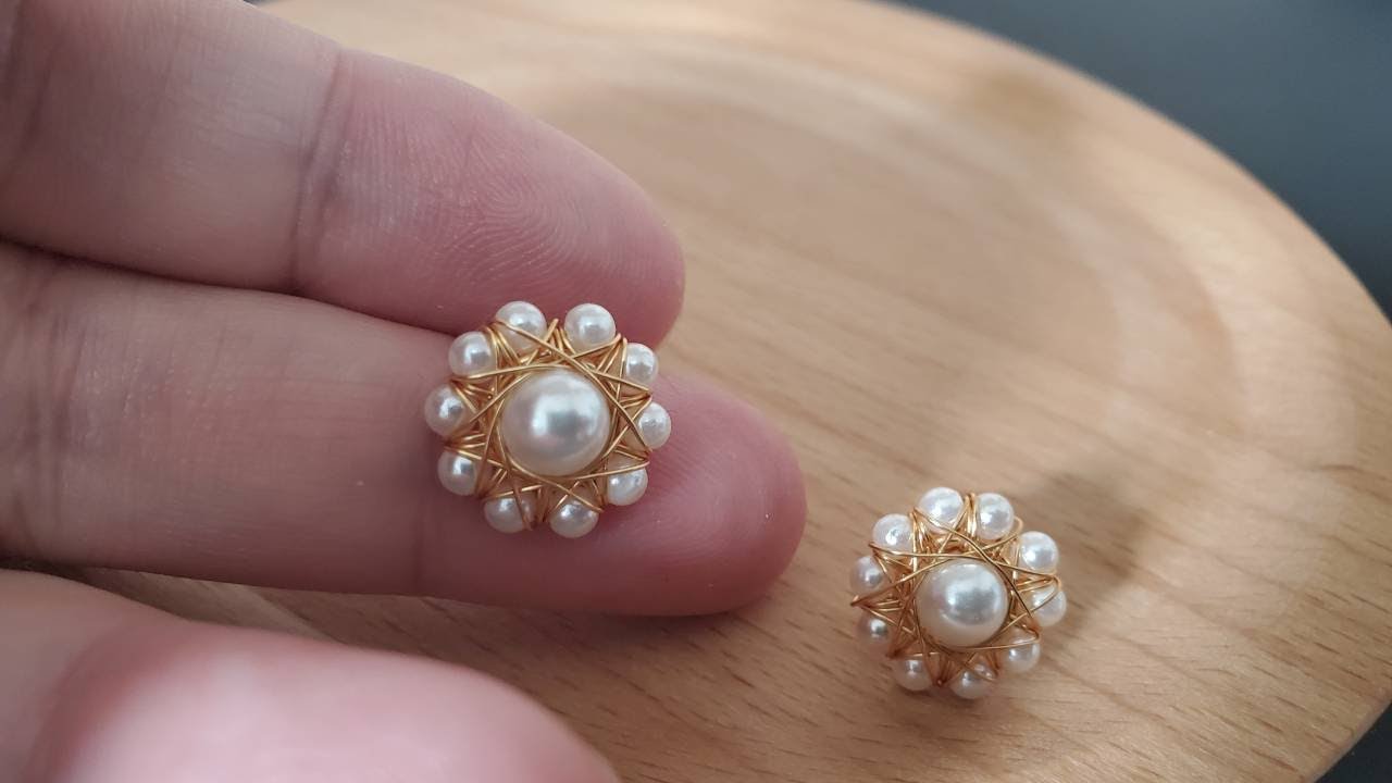 DIY手工制作耳环教程，简约精致的珍珠耳环怎么做？