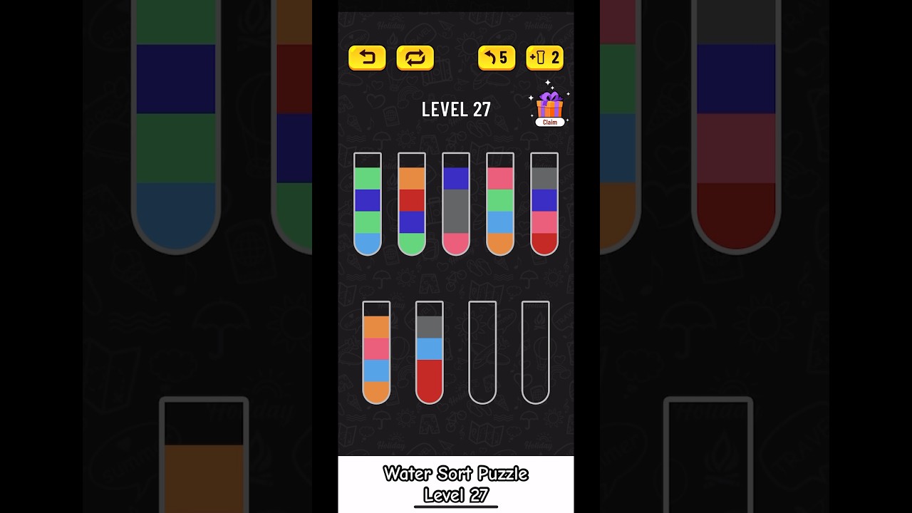 Water Sort Puzzle Level 27 Walkthrough #shorts #watersortpuzzle
