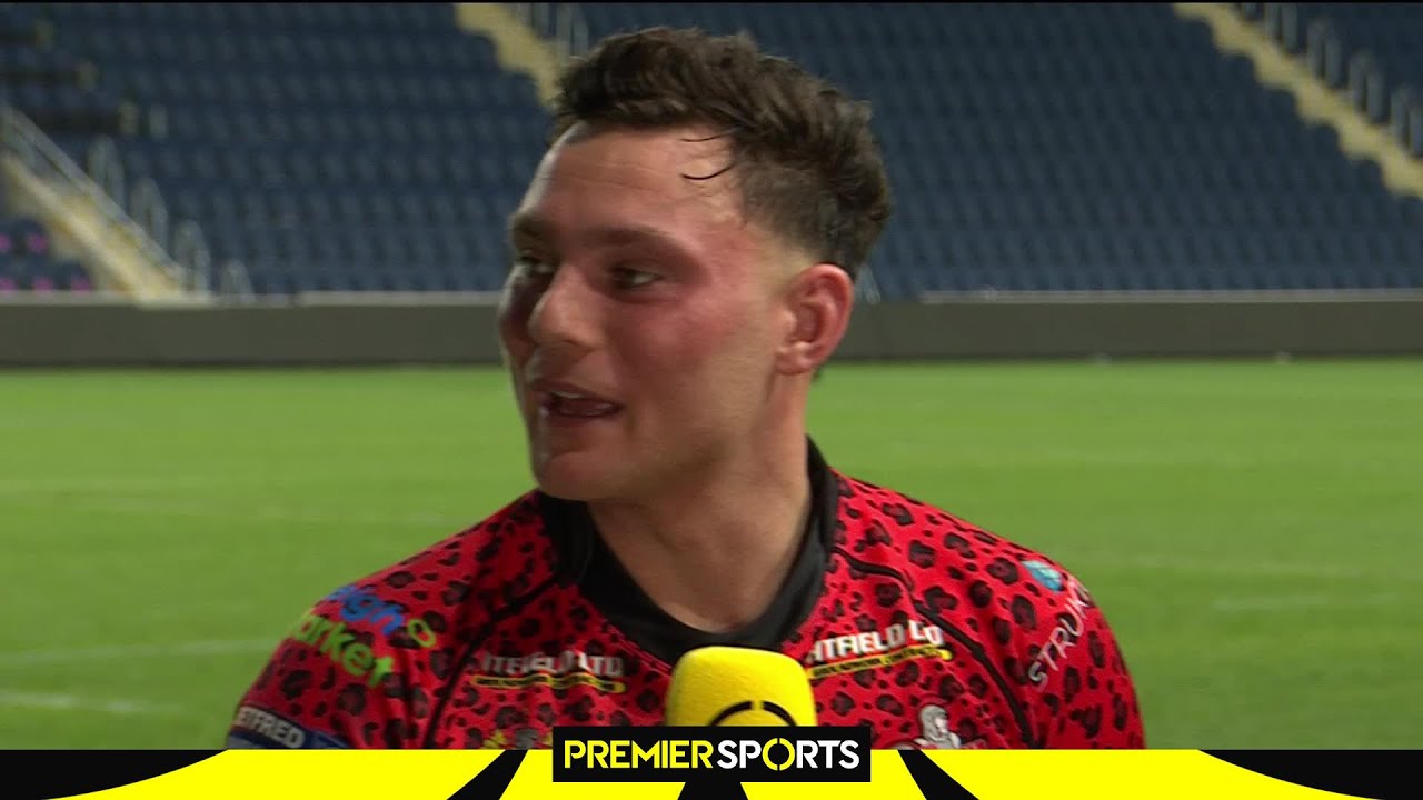 Leigh Centurions' Lachlan Lam reacts to debut try and win at Summer Bash, and reuniting with his Dad