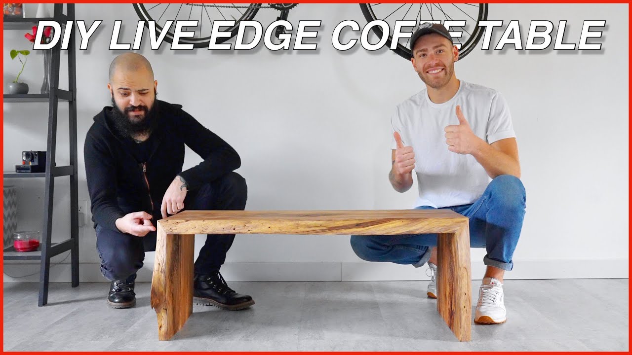 Live Edge Waterfall Coffee Table | Woodworking How-To | Modern Builds