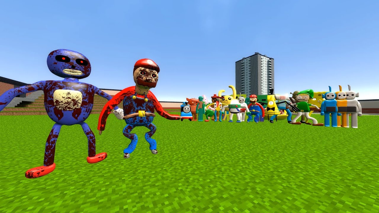 Cursed Sonic vs Cursed Mario vs All 3D Sanic Clones (Memes) in Garry's Mod !