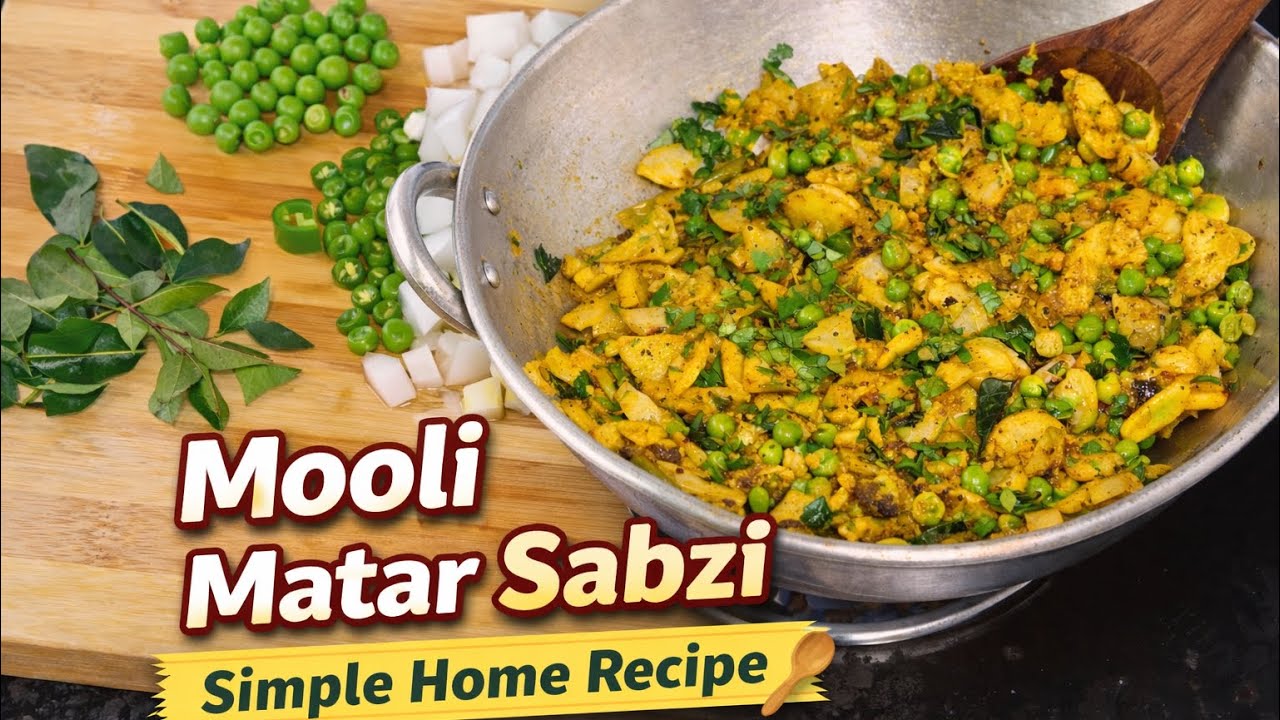 Simple Mooli Matar Sabzi Recipe | Easy & Healthy Home Style Cooking