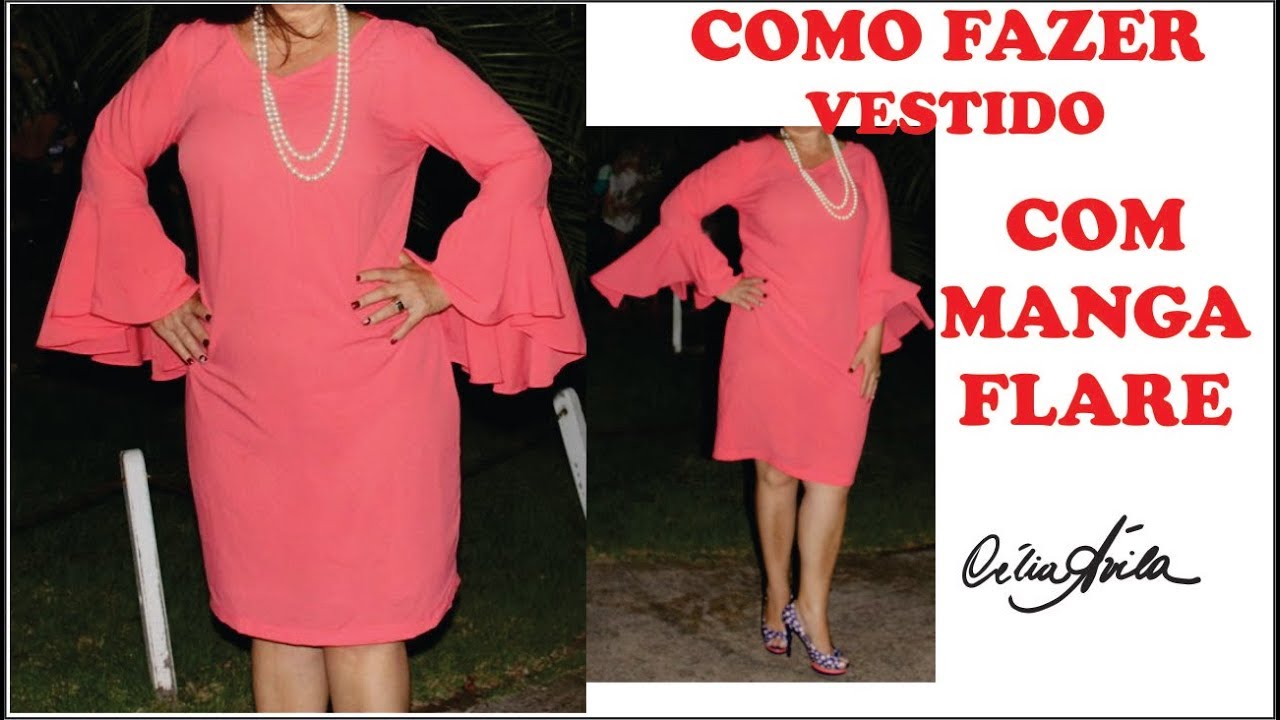 COMO FAZER VESTIDO MANGA FLARE - COM CÉLIA ÁVILA