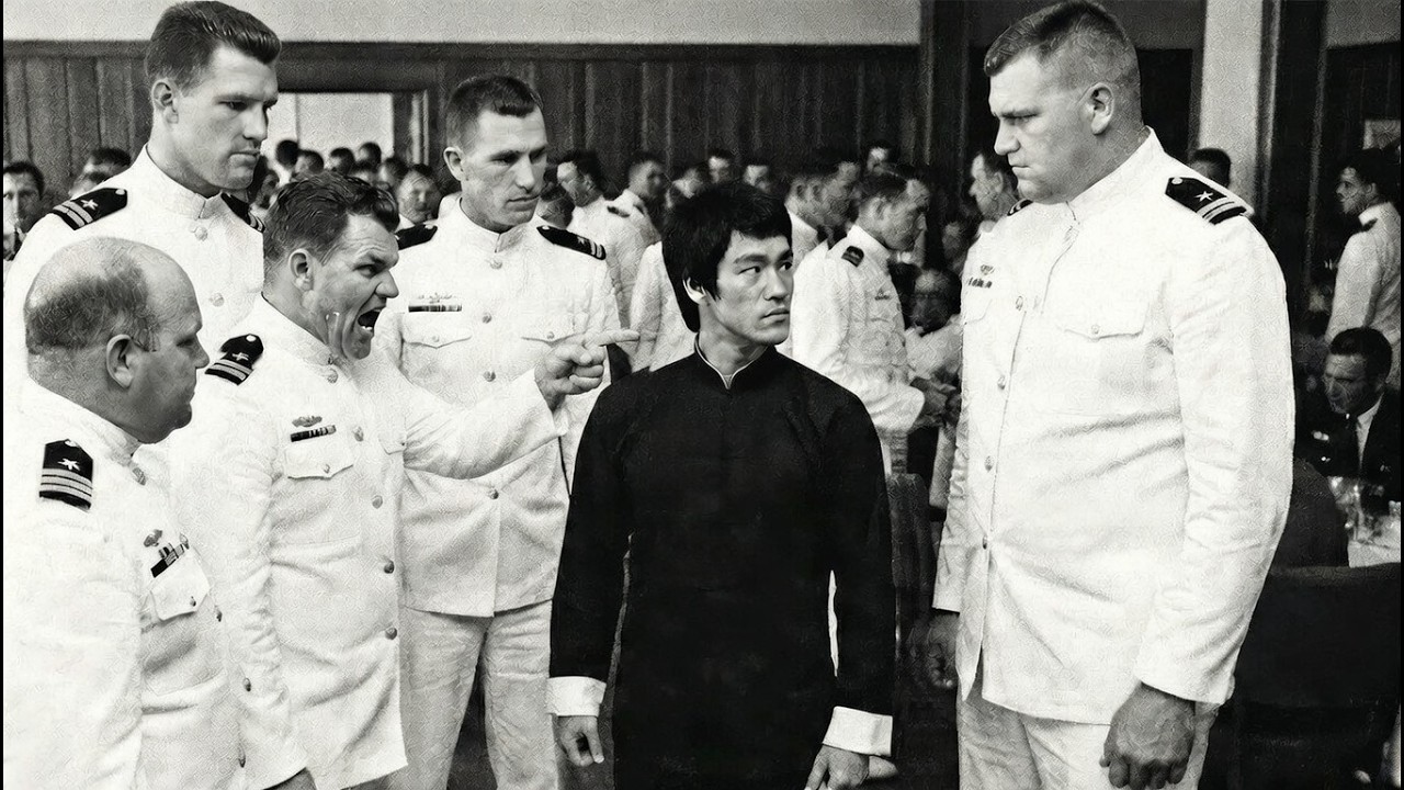 Bruce Lee bir deniz töreninde gerçek bir dövüş sanatçısıyla dövüştü ve 10 saniye sonra bir subay