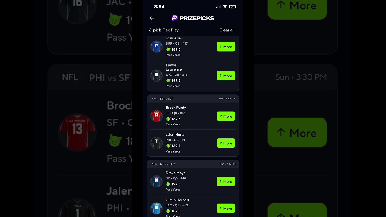 PrizePicks Today 1/11/2026 NFL Passing yard props.  These are the plays to make if taking pass yards