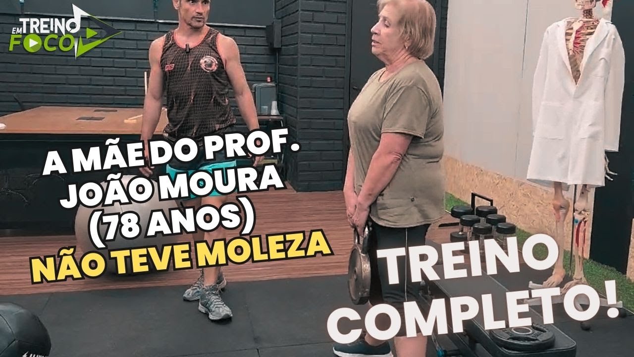 TREINO PARA IDOSOS, MÃE DO PROF JOÃO MOURA PUXANDO FERRO.