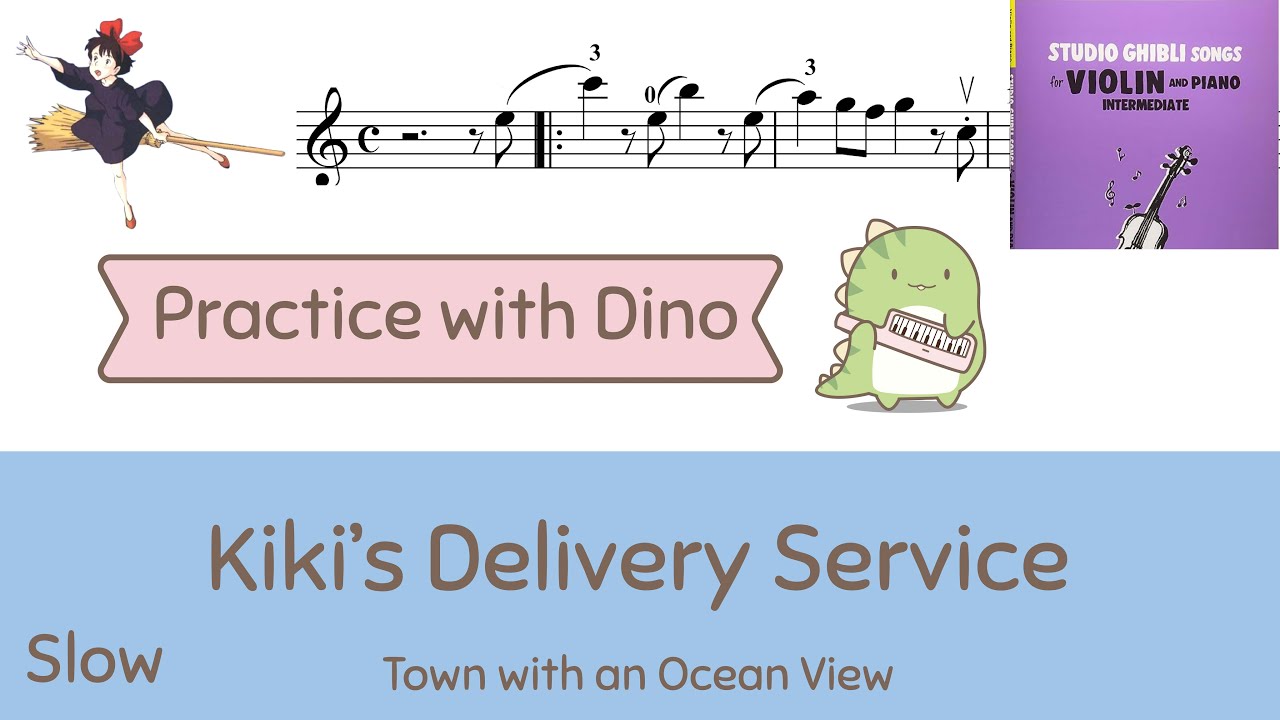 (Slow) Kiki's delivery service - A town with an ocean view  Violin Tutorial (ABRSM C10)