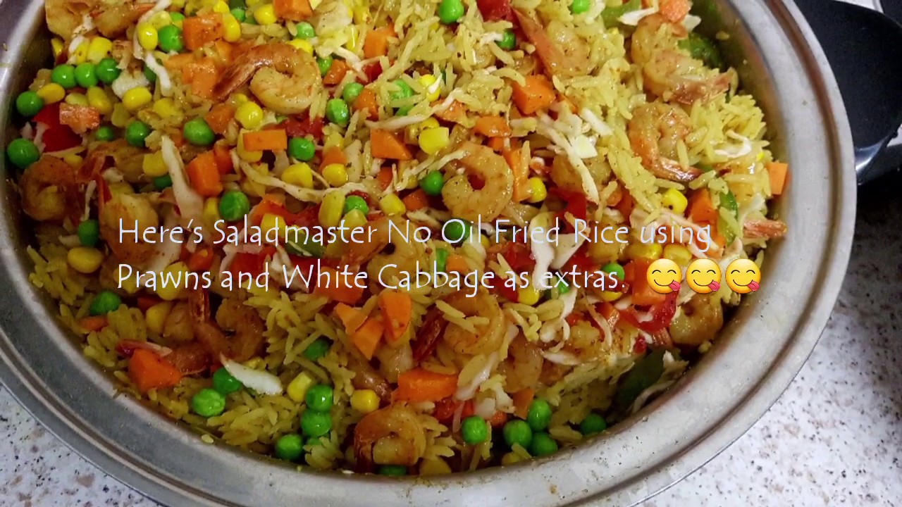 SaladMaster Healthy Fried Rice with No Oil, No Salt, very Quick  (Using Electric Skillet - BadBoy)