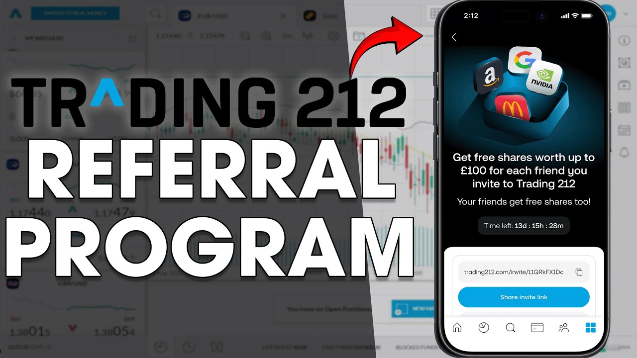 Trading 212 - Как использовать реферальную программу (зарабатывайте до 200&euro; за каждого реферала)