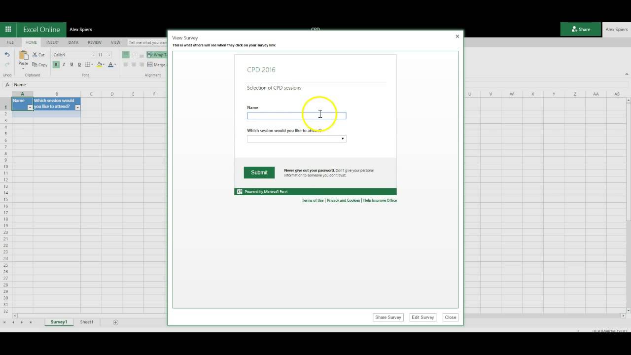 5 minute guide: Creating a survey form using Excel Online