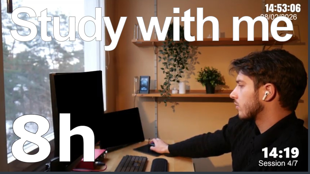 [LIVE🔴] STUDY WITH ME (8h) Cozy Stream in Sweden 🫡📚