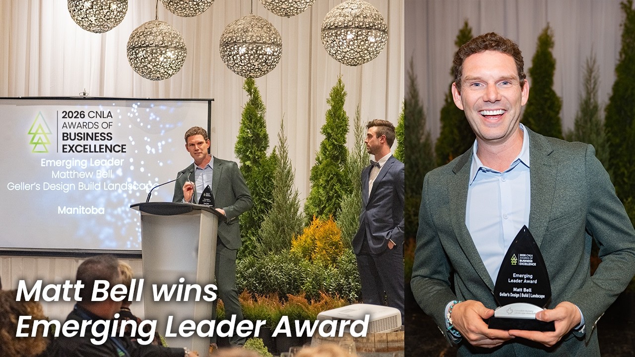 Matt Bell from Geller’s Design | Build | Landscape wins 2026 Emerging Leader Award