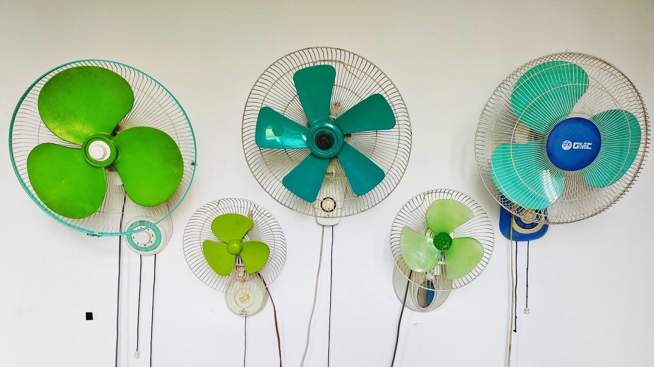 Wall Fan - Koleksi kipas Angin dinding baling hijau