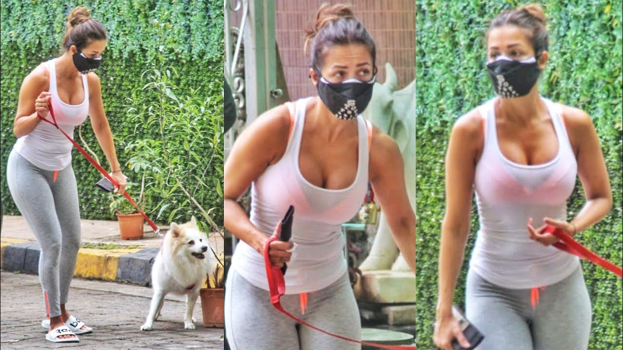 Malaika Arora spotted at Bandra for Morning Walk along with Her Doggy Casper 🐾🐕📸