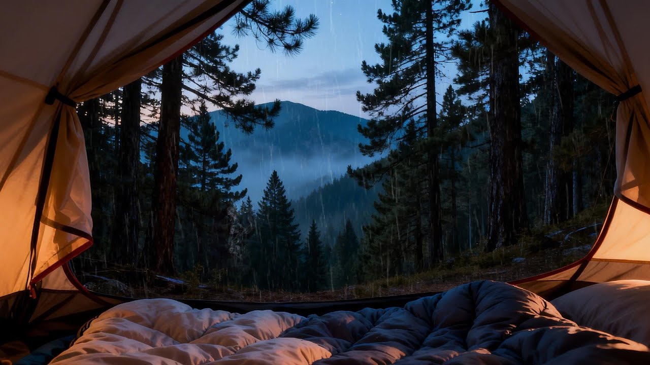 3H Pure Rain Sounds - Cozy Tent in Misty Night Forest