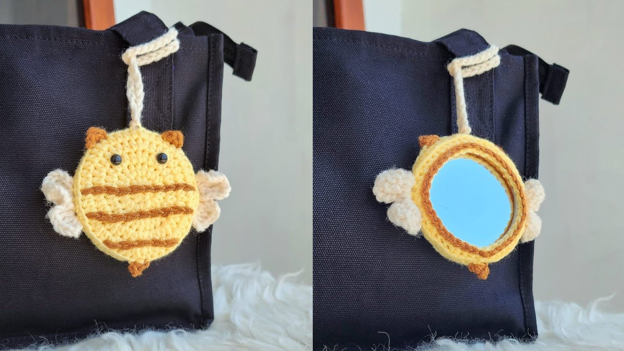 🐝 Crochet Bee Mirror Cover Tutorial 🐝