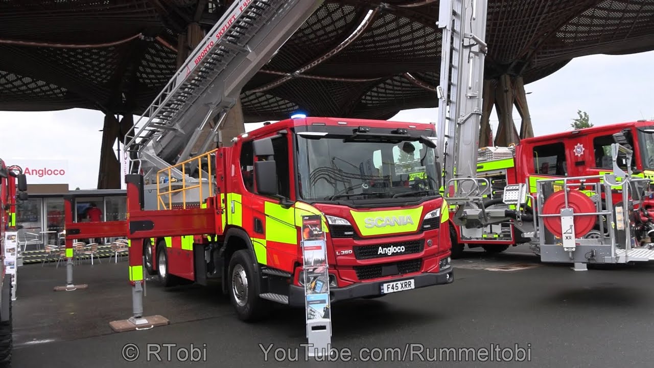 British Scania L360/ Angloco/ Bronto Skylift F45XR - exterior & interior - Interschutz 2022, Germany