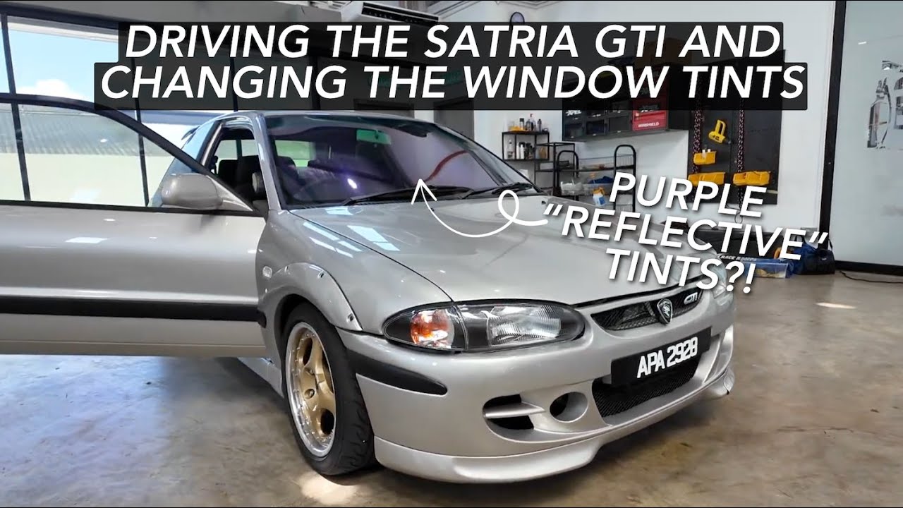 Driving the Satria GTI and changing the window Tints