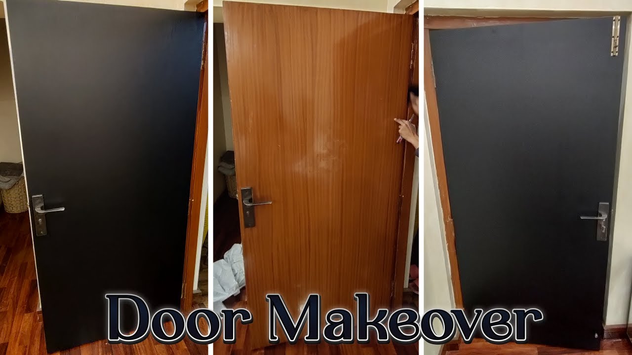 Door Makeover: Black Wood Grain Vinyl Wrap - 2026 Style!