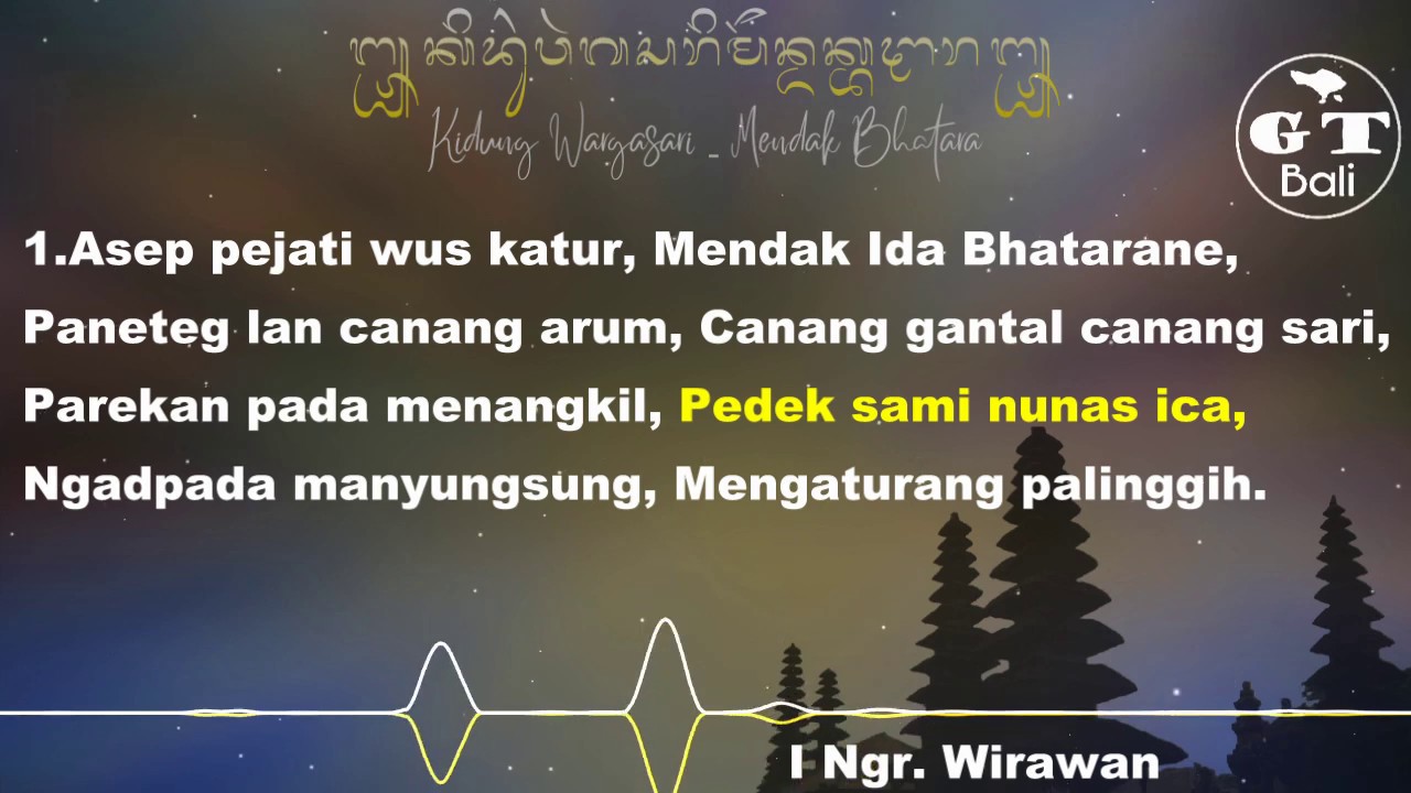 Kidung Dewa Yadnya Wargasari - Mendak Bhatara (Lirik)