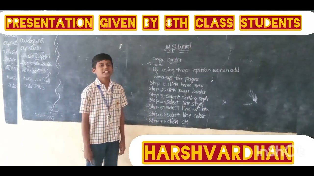 Sri vidyaranya English medium school hindupuram presentation given by 8th class students 