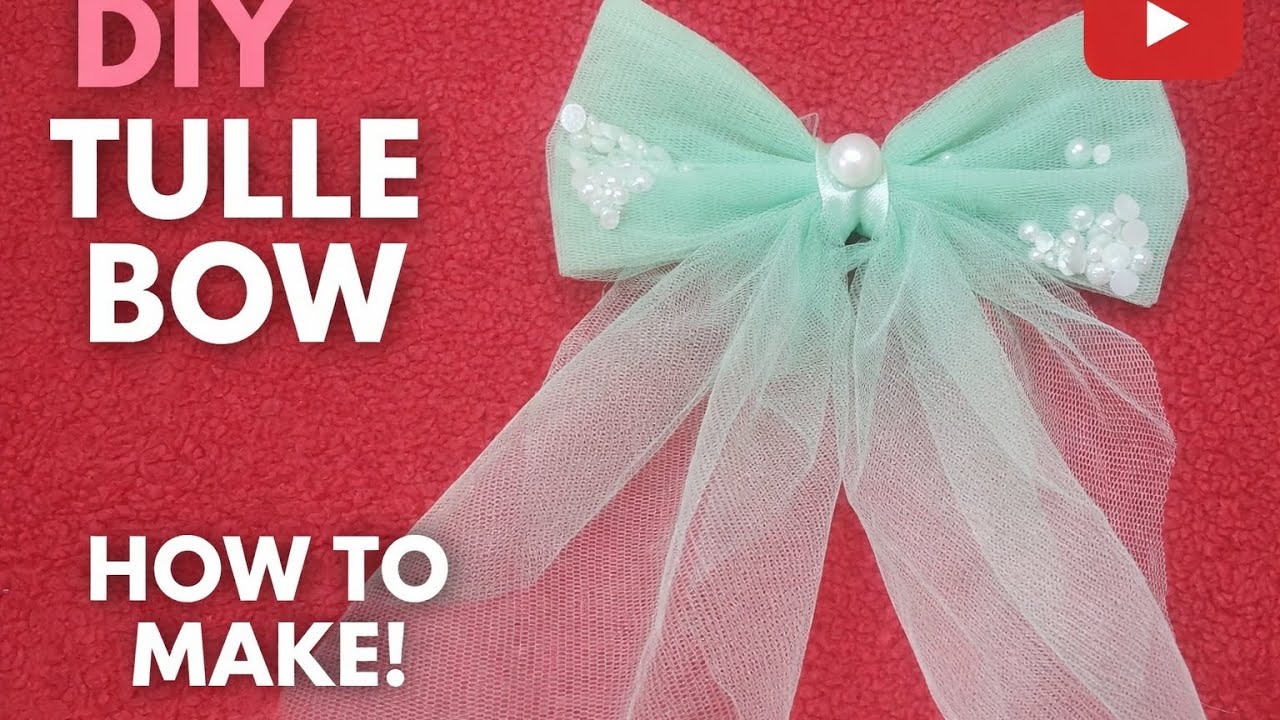 DIY Net Tulle Bow 🎀 Perfect for Dresses & Hair Clips step by step at home