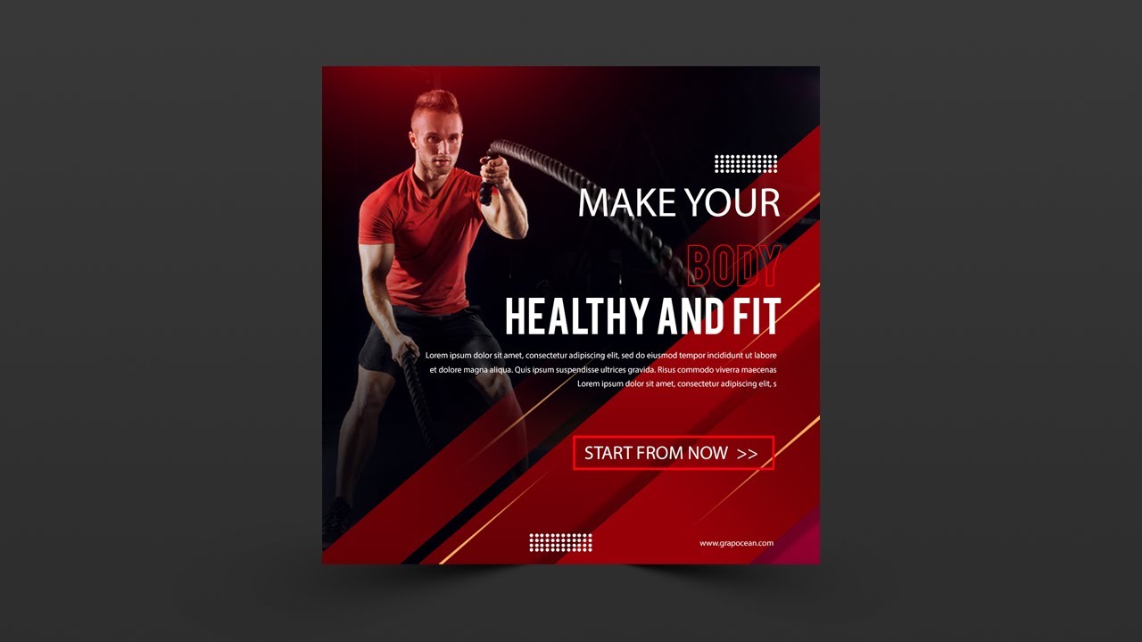 Free Social Media Post Banner Design - Photoshop Cc Tutorial