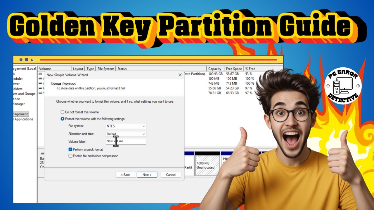 Как создать раздел Lenovo Golden Key в Windows 11