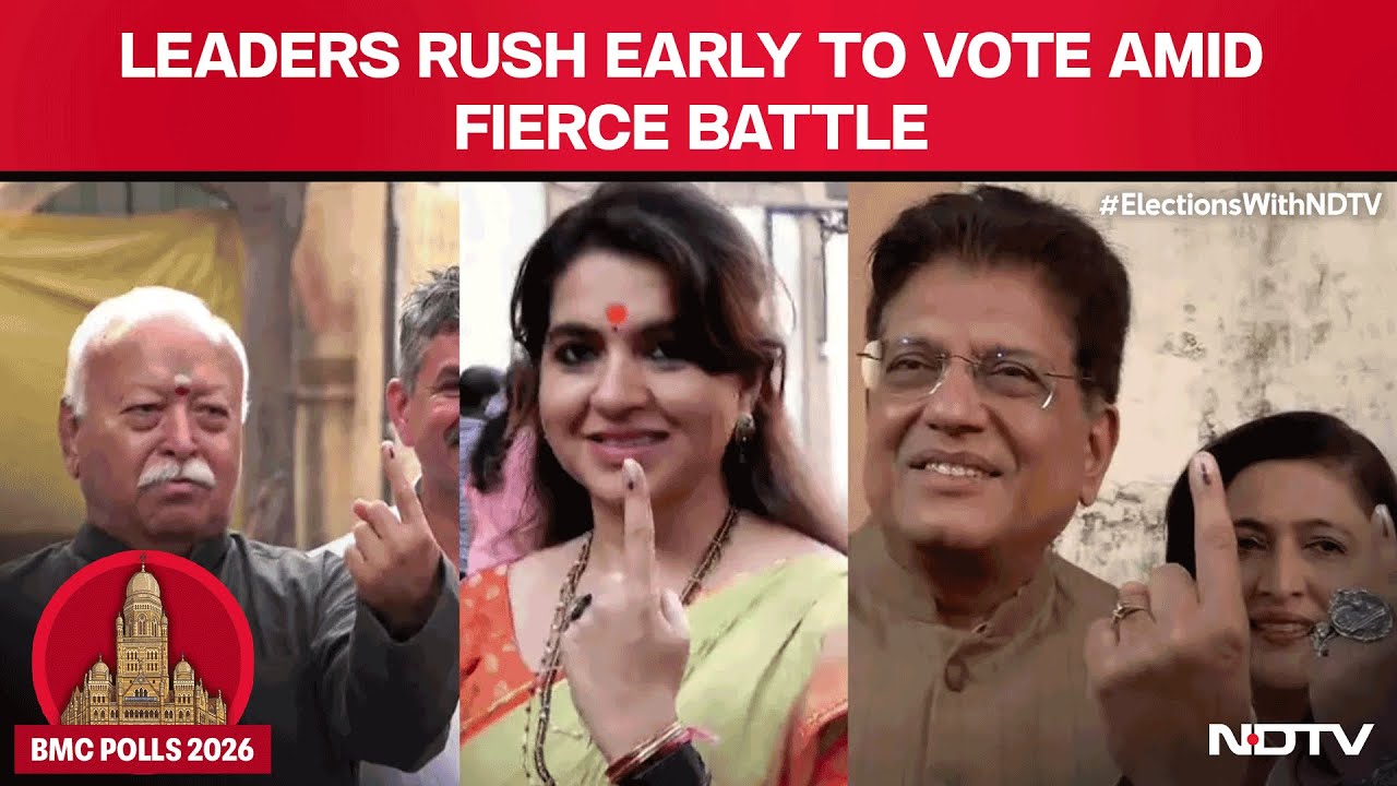 BMC Polls 2026 | Leaders Rush Early To Vote Amid Fierce Battle