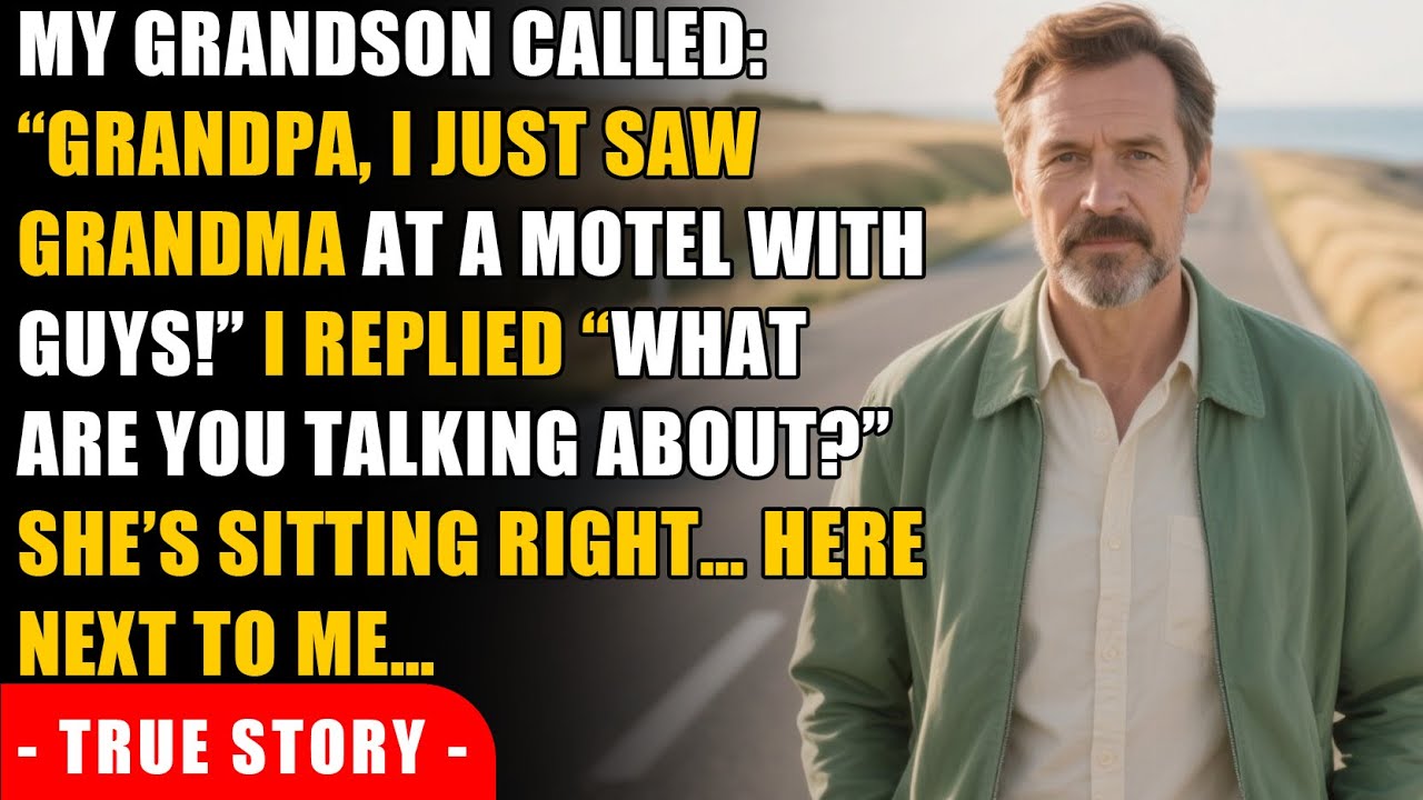 My grandson called “Grandma in a motel with 2 men!” I just asked “Excuse me!