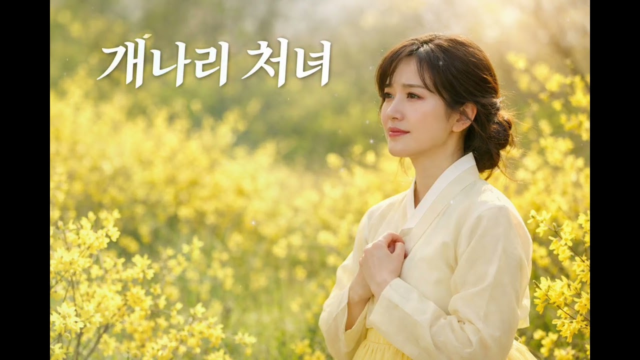 [달빛가요방] 개나리 처녀 🌼 봄보다 시린 그리움 |여성 감성 트로트 | 애절한 이별 노래 | AI MUSIC